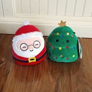 Santa and Christmas Tree Squishmallows